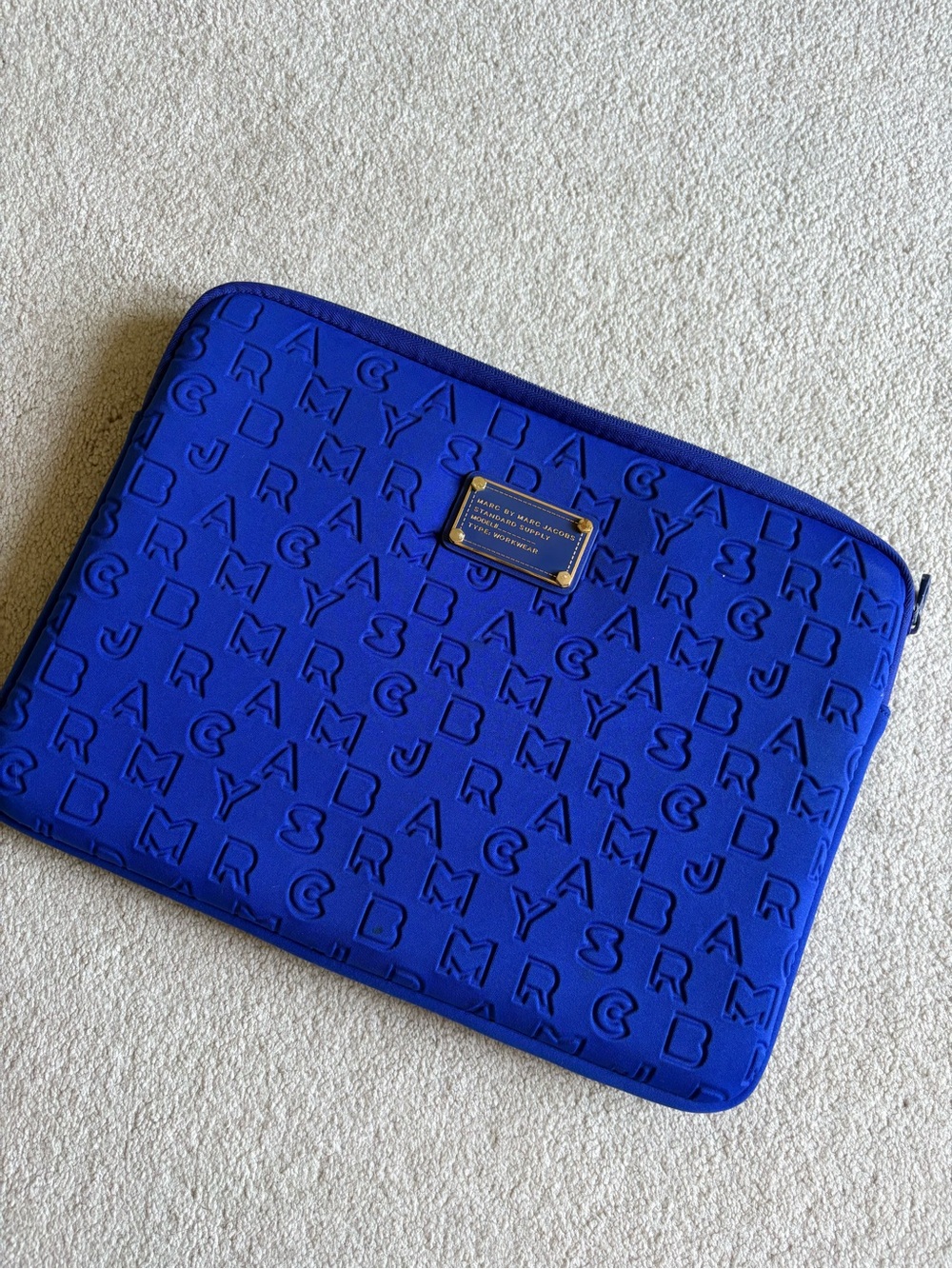 Marc By Marc Jacobs Cobalt Blue Embossed Tablet Sleeve